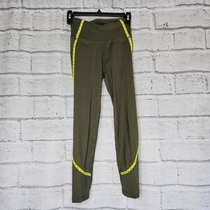 Adidas Primegreen Green Yellow Activewear Pants Womens Small Aeroready Training